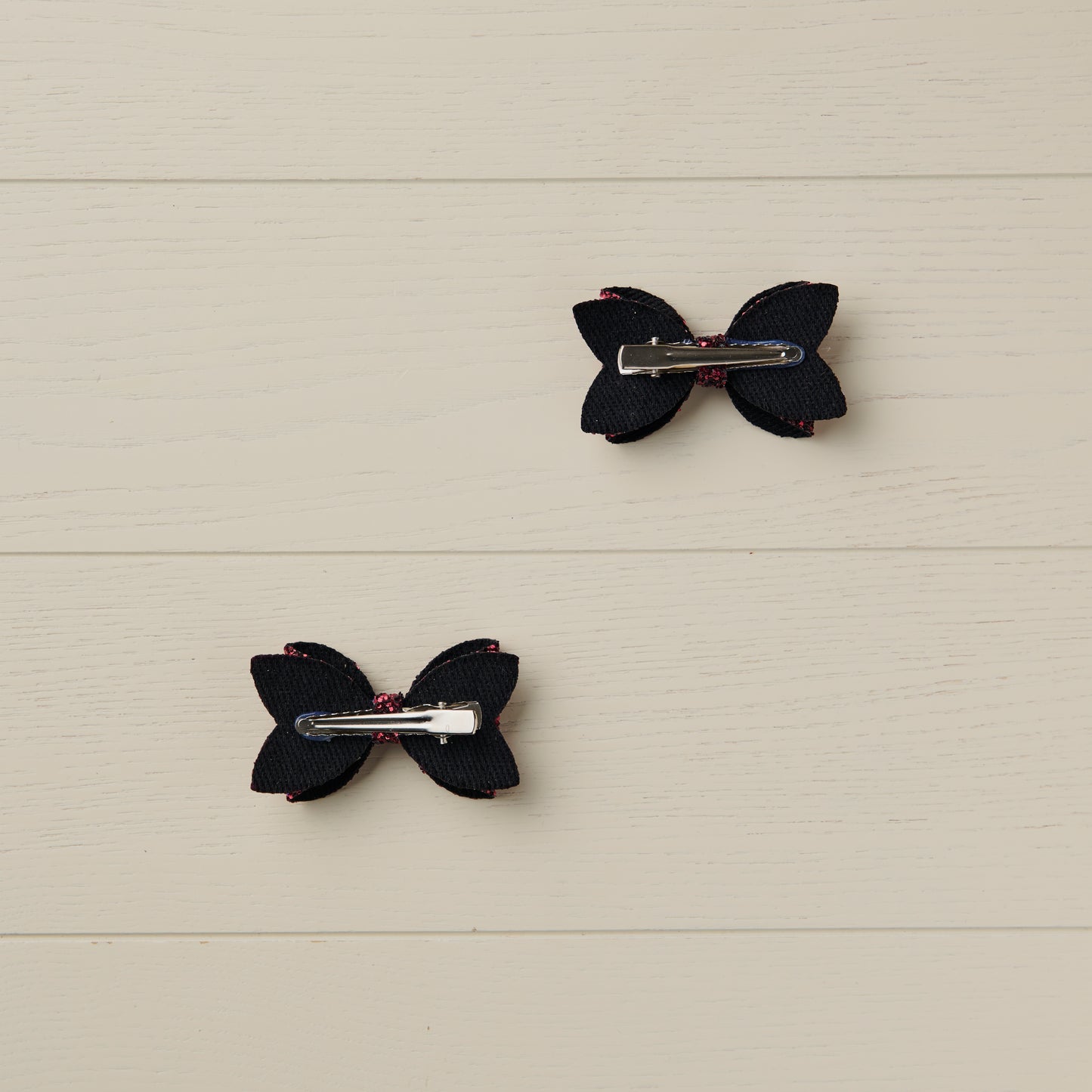 2 Burgundy Jazz Glitter Mini Hair Bows