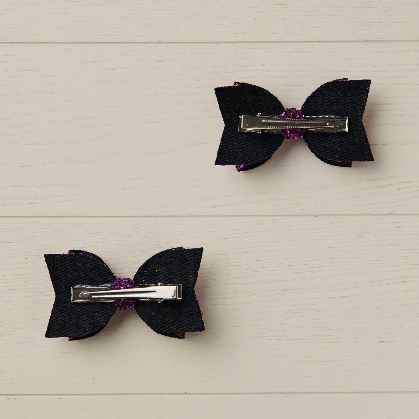 2pcs Purple Jazz Glitter 3" Hair Bows