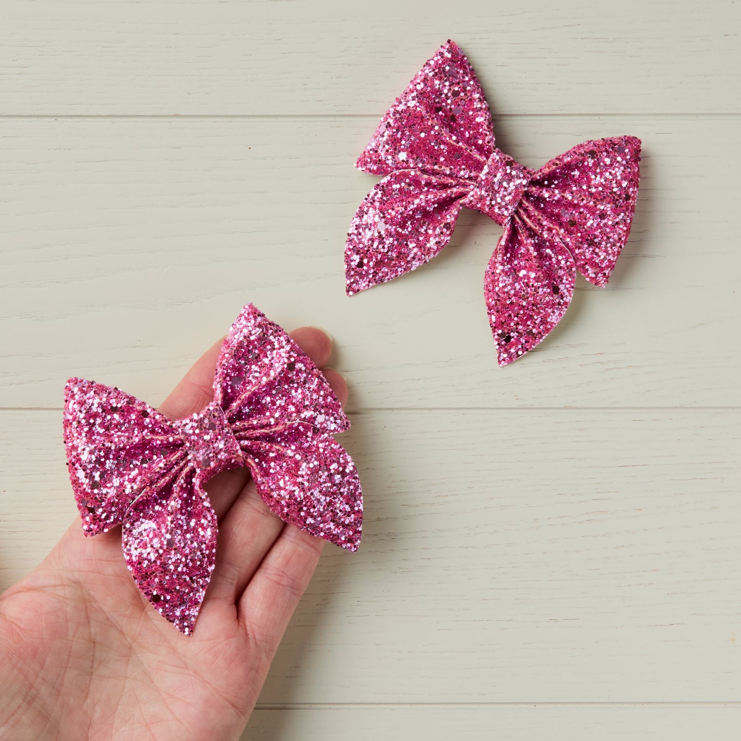 Pink Jazz Glitter Hair Bows