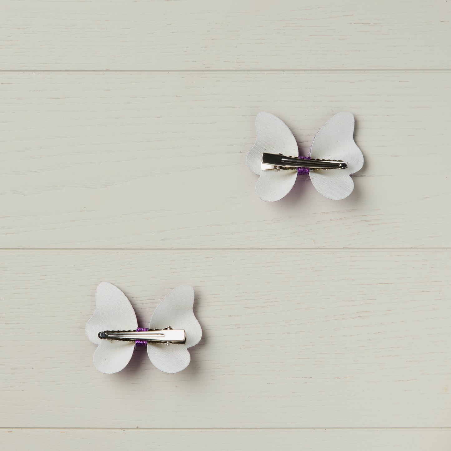 2 Purple Glitter Butterfly Clips