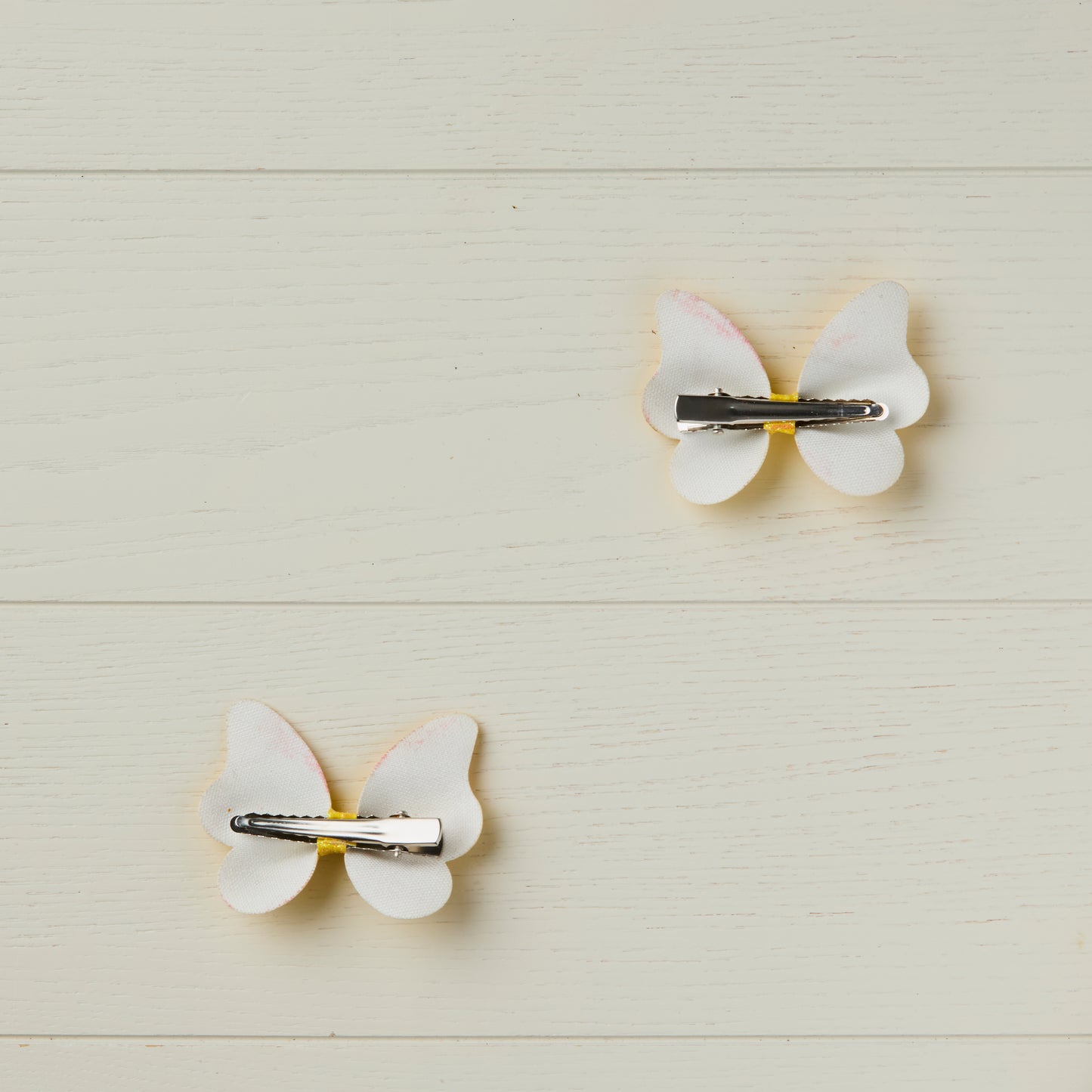 2 Sunshine Yellow Glitter Butterfly Clips