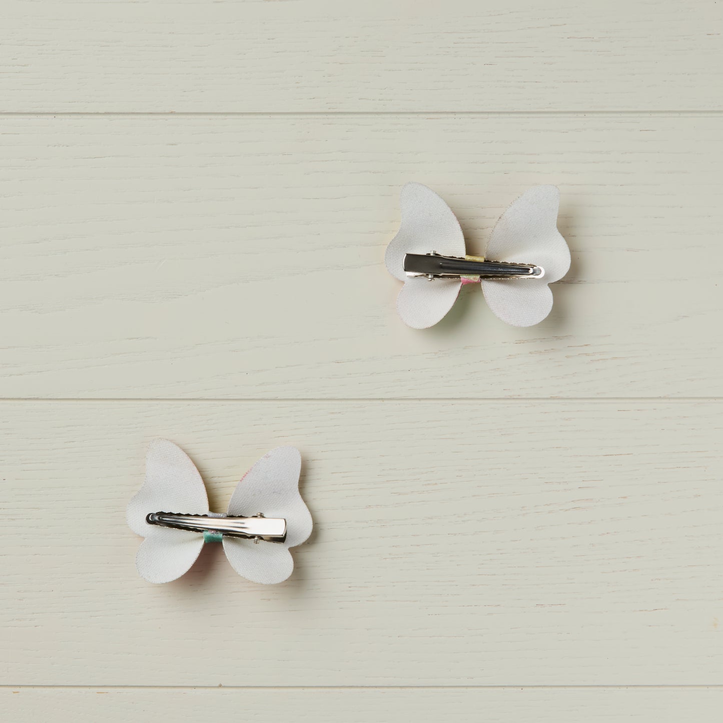 2 Pastel Rainbow Glitter Butterfly Clips