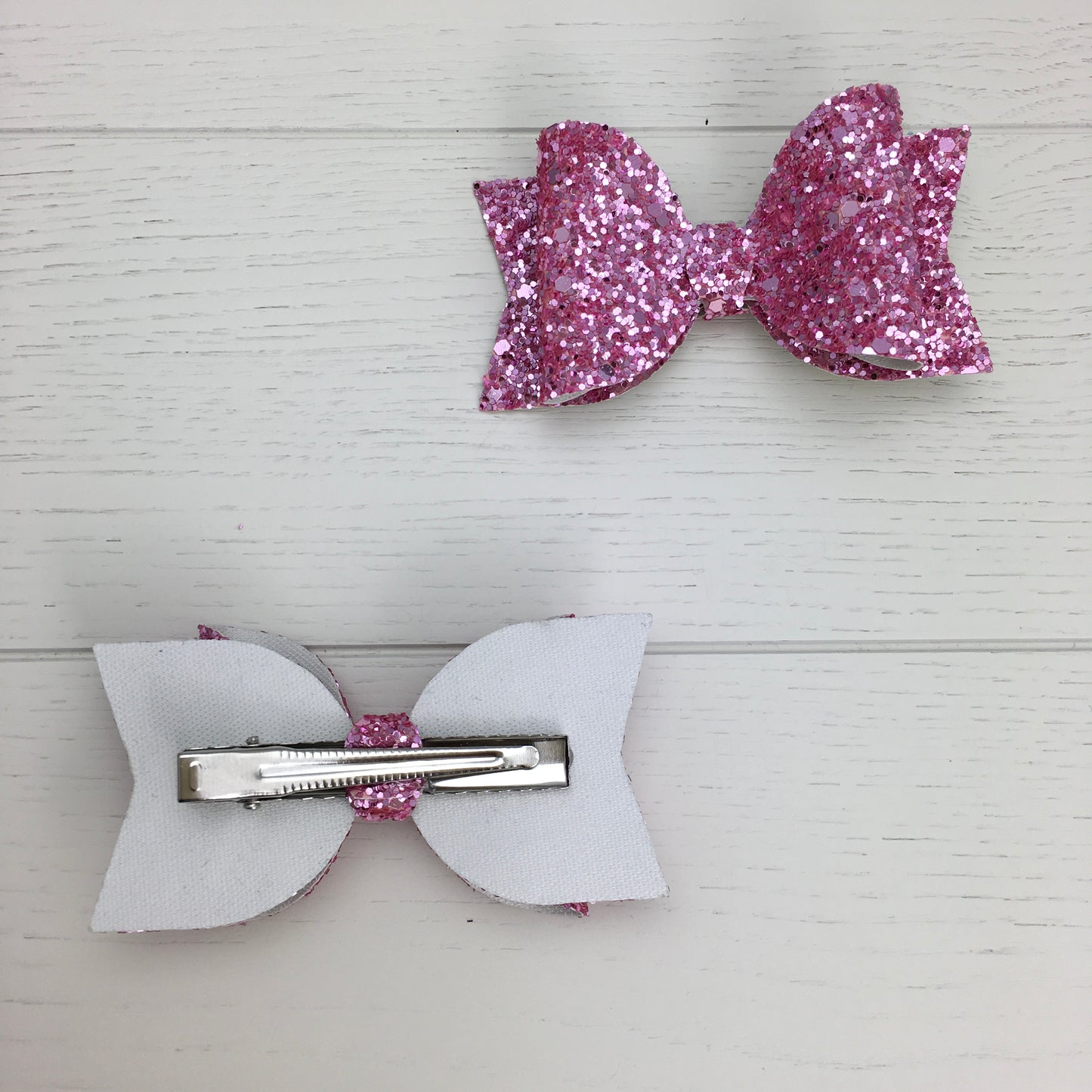 2pcs Pink Jazz Glitter 3" Hair Bows