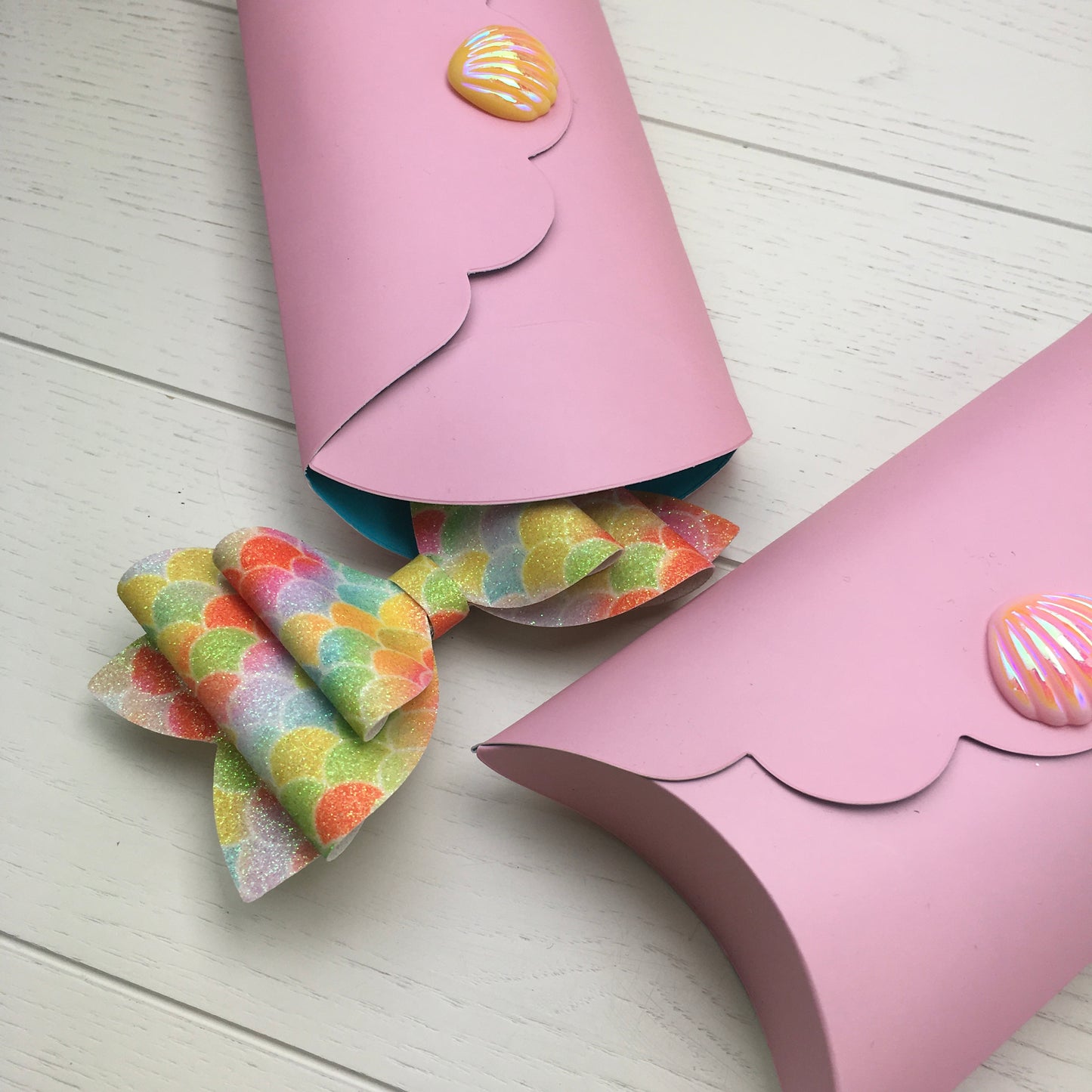 Custom Order: Mermaid Themed Glitter Hair Bow Party Favour