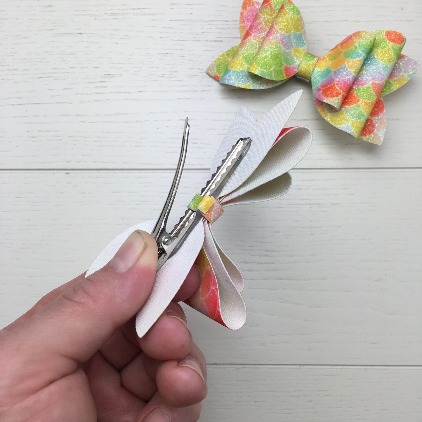 Custom Order: Mermaid Themed Glitter Hair Bow Party Favour