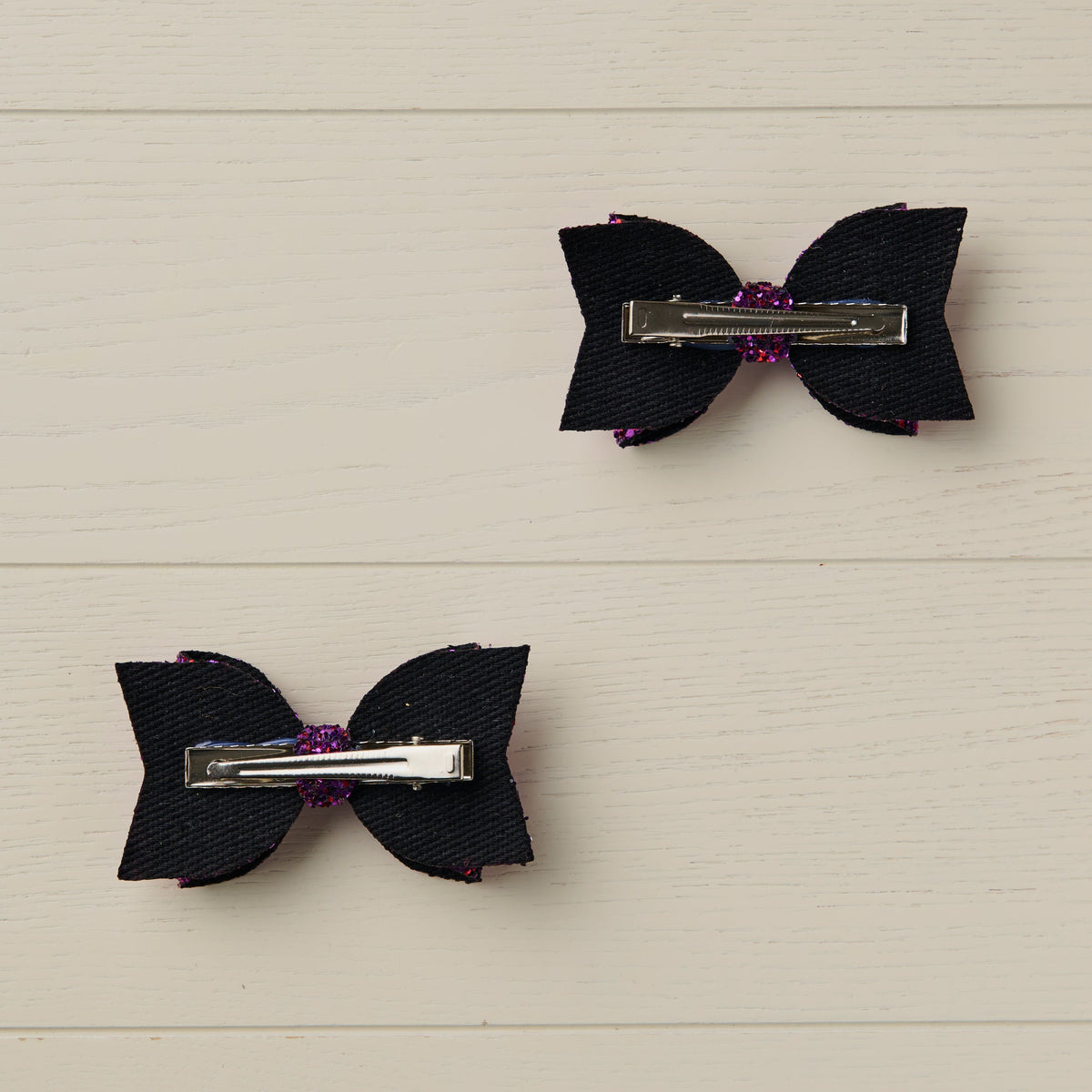 2pcs Purple Jazz Glitter 3" Hair Bows