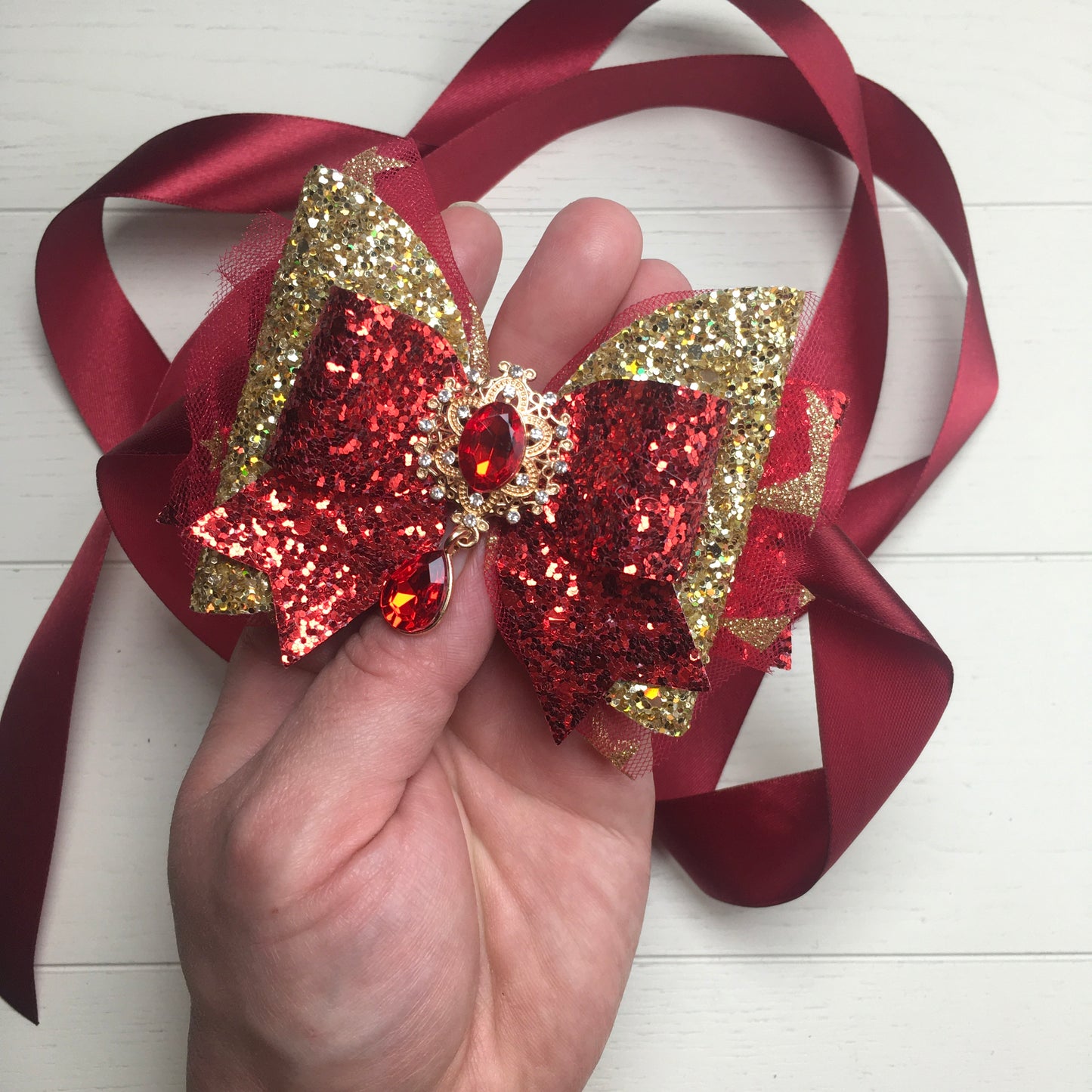 Custom Order: Luxury Christmas Bow with Ribbons for Dog's Neck