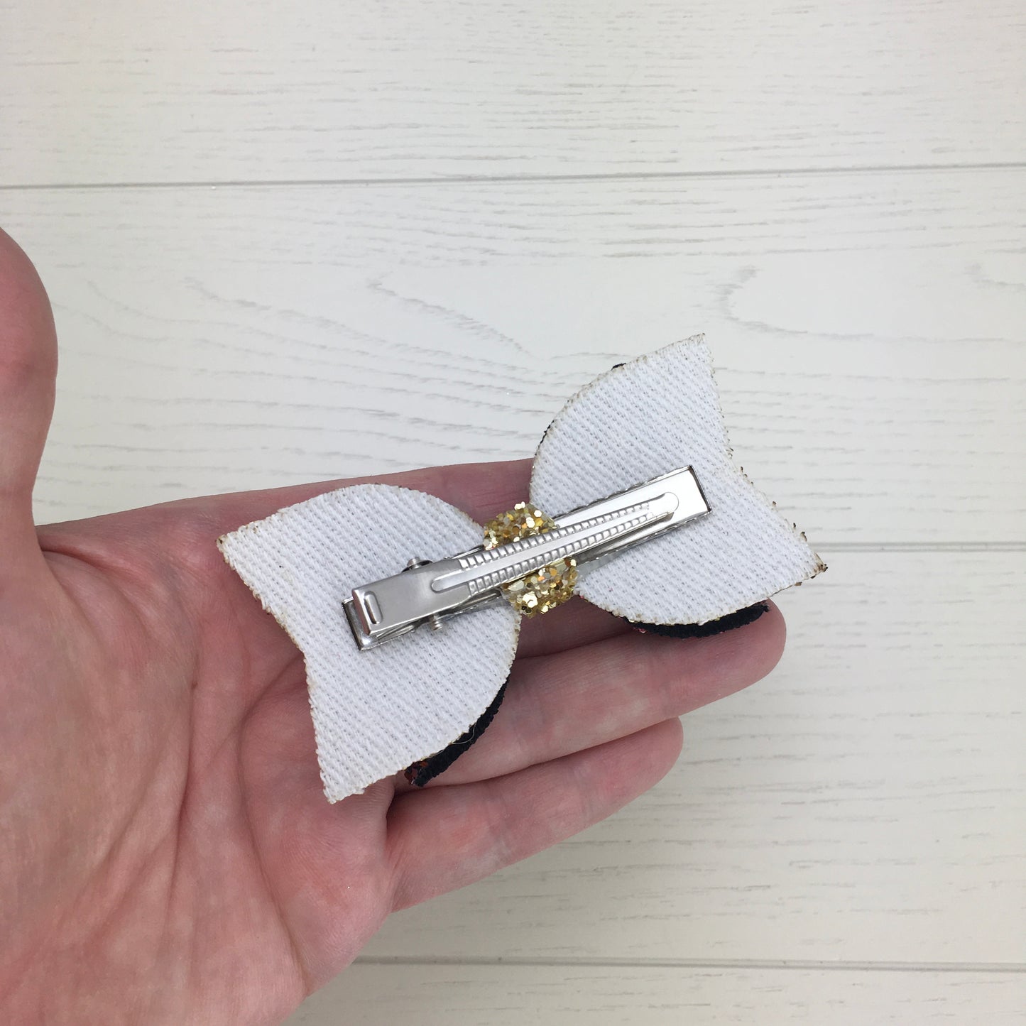 2pcs Gold Jazz Glitter 3" Hair Bows
