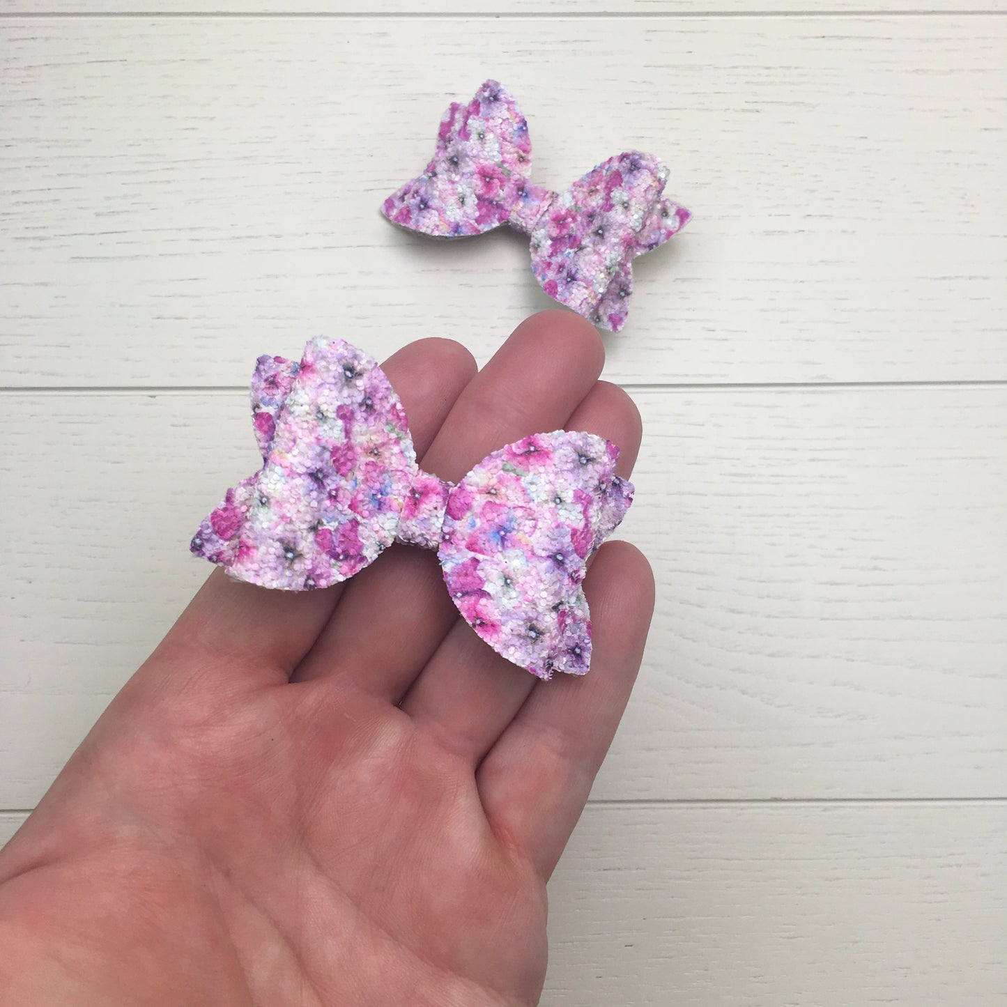 LIMITED EDITION 2 Floral Confetti Glitter Mini Hair Bows