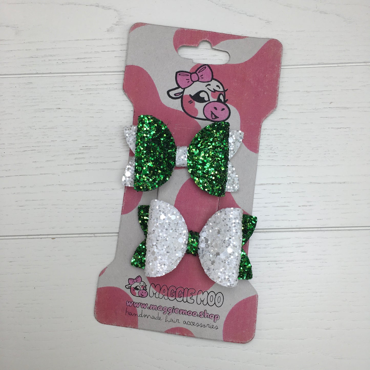 Custom Order: Football Team Colours Inspired Glitter Mini Hair Bows