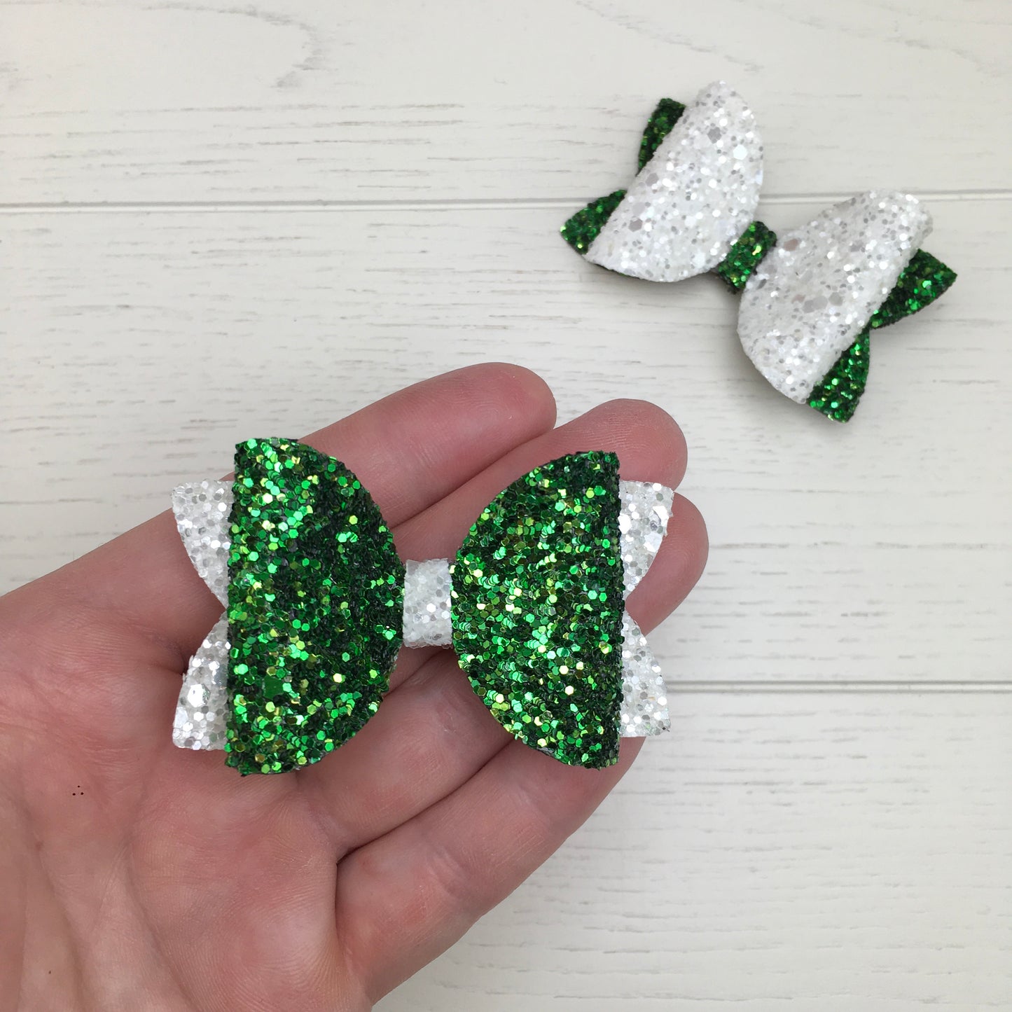 Custom Order: Football Team Colours Inspired Glitter Mini Hair Bows