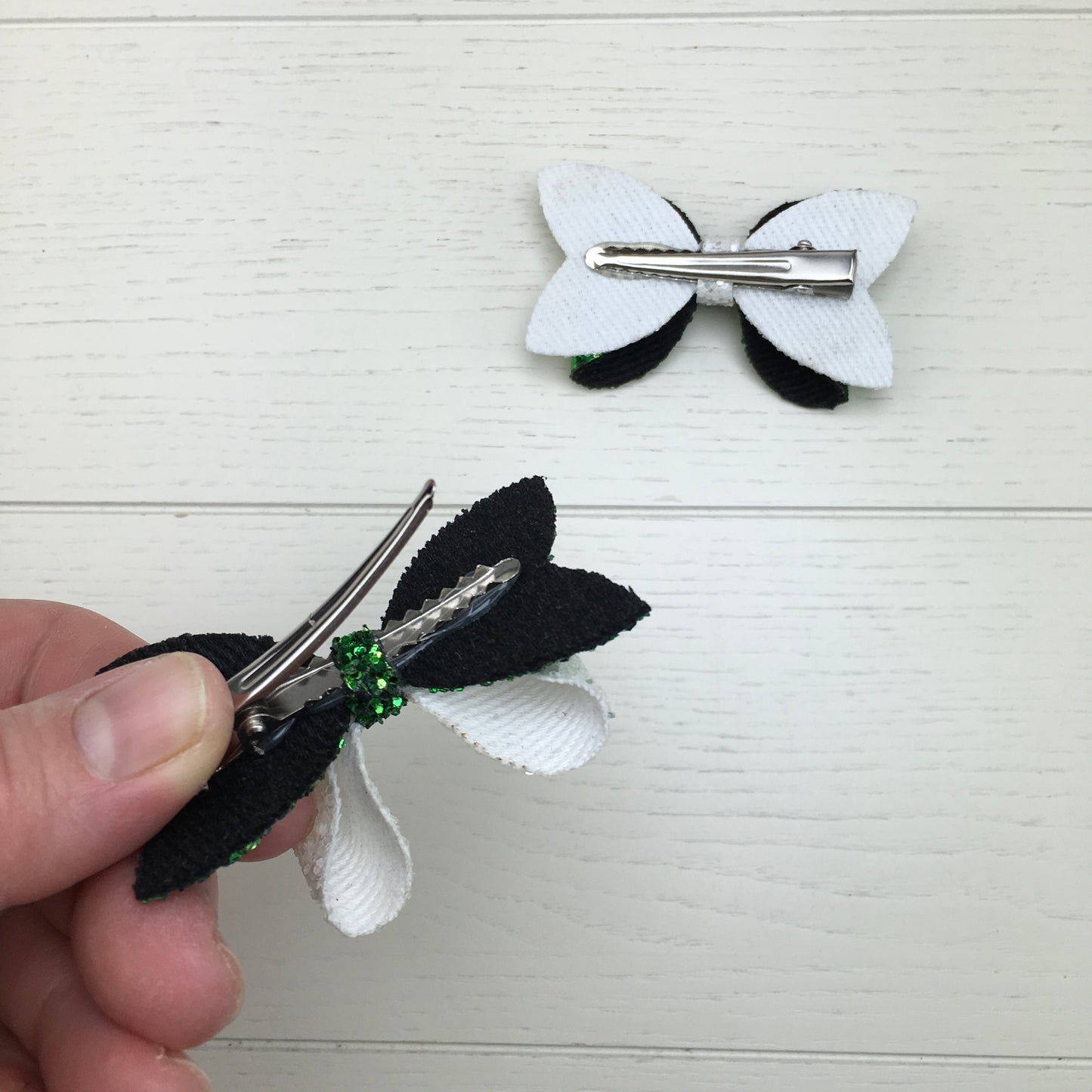 Custom Order: Football Team Colours Inspired Glitter Mini Hair Bows