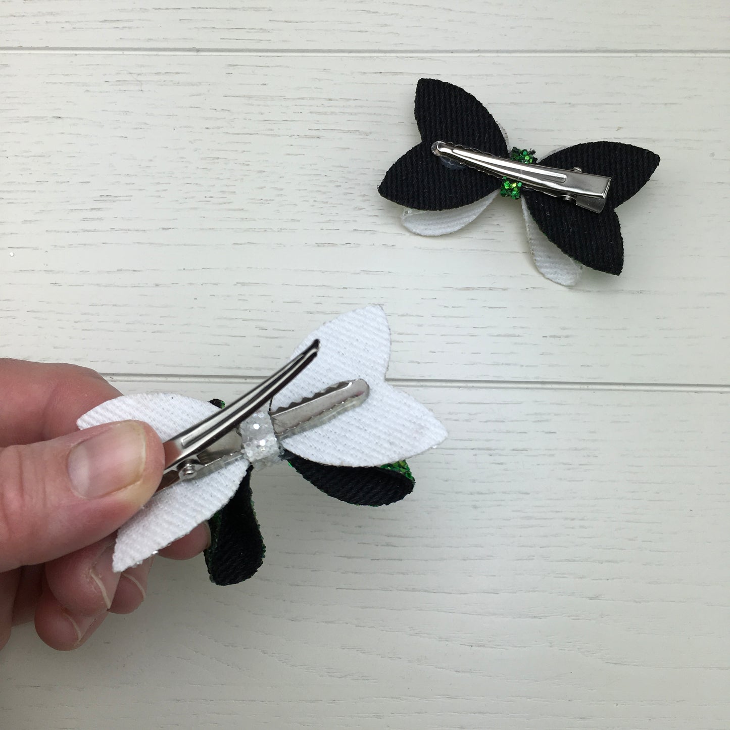 Custom Order: Football Team Colours Inspired Glitter Mini Hair Bows
