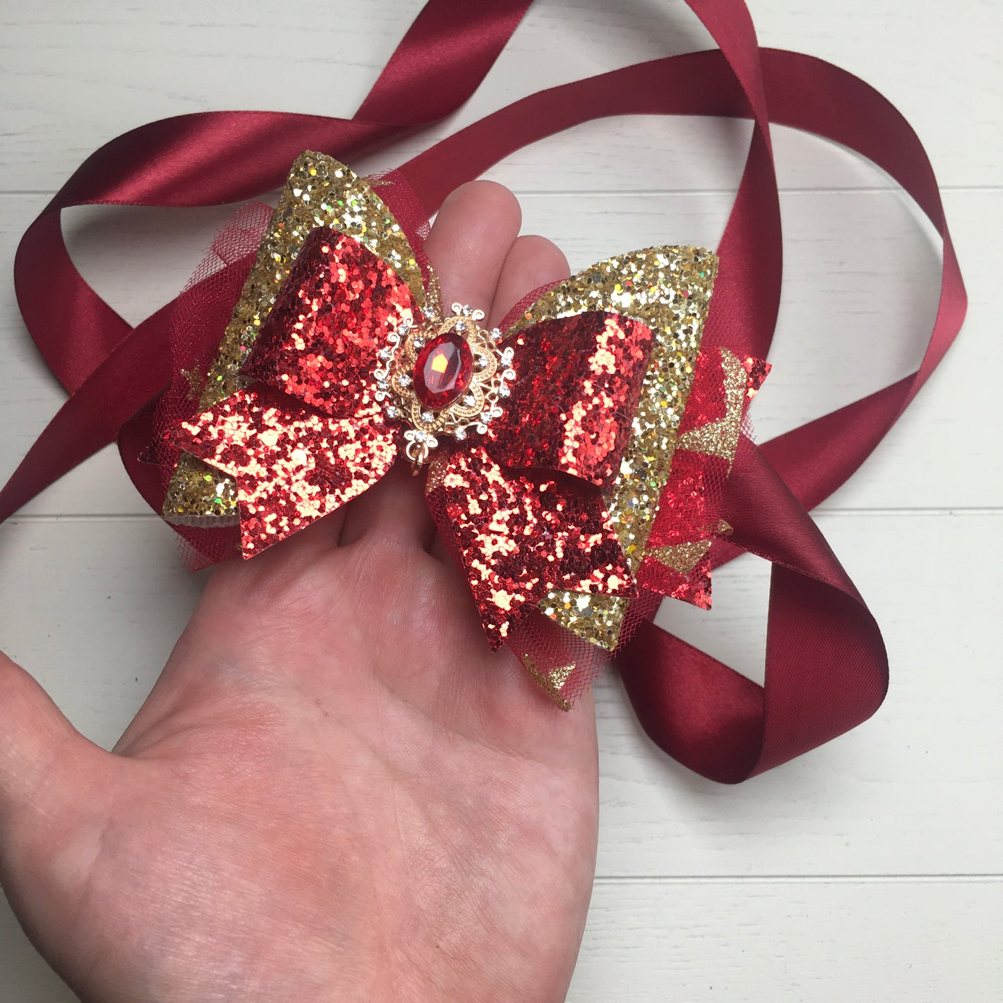 Custom Order: Luxury Christmas Bow with Ribbons for Dog's Neck
